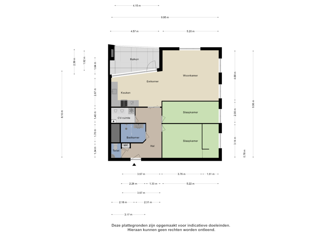 View floorplan of Appartement of Rietkerkweg 354