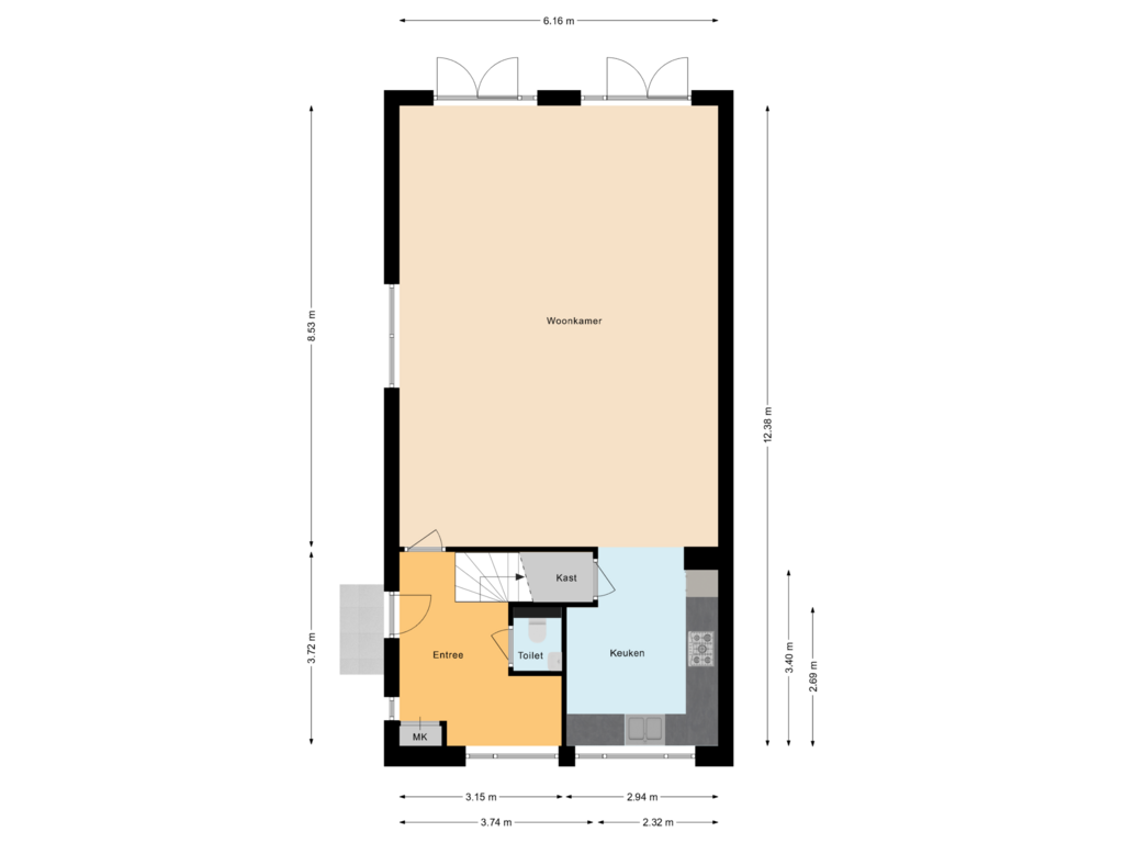 Bekijk plattegrond van Begane Grond van Annie M.G. Schmidtlaan 7