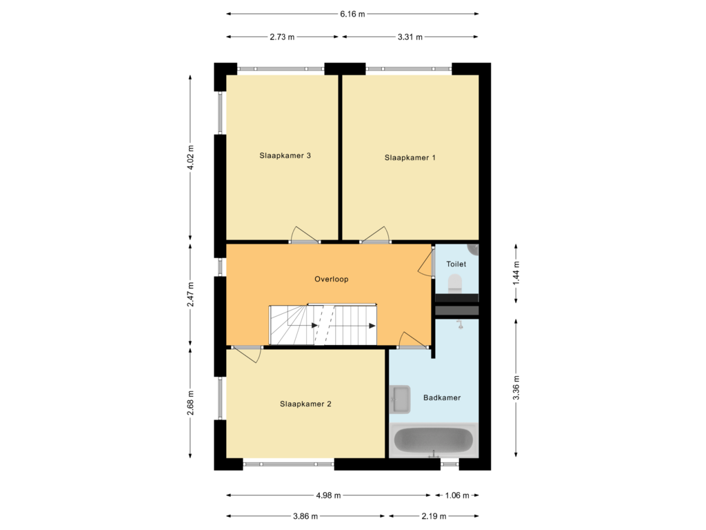 View floorplan of Eerste verdieping of Annie M.G. Schmidtlaan 7