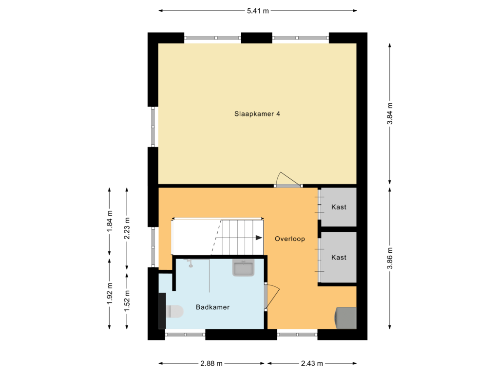 View floorplan of Tweede verdieping of Annie M.G. Schmidtlaan 7