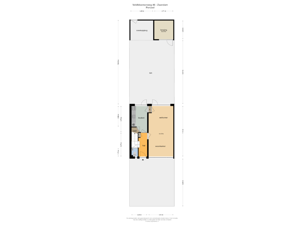 Bekijk plattegrond van PERCEEL van Veldbloemenweg 46