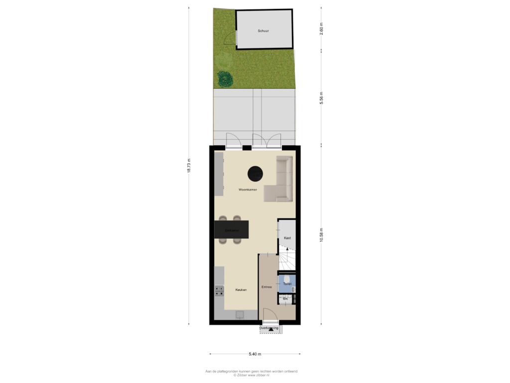 View floorplan of Begane grond Tuin of Kerkwijk 18-A