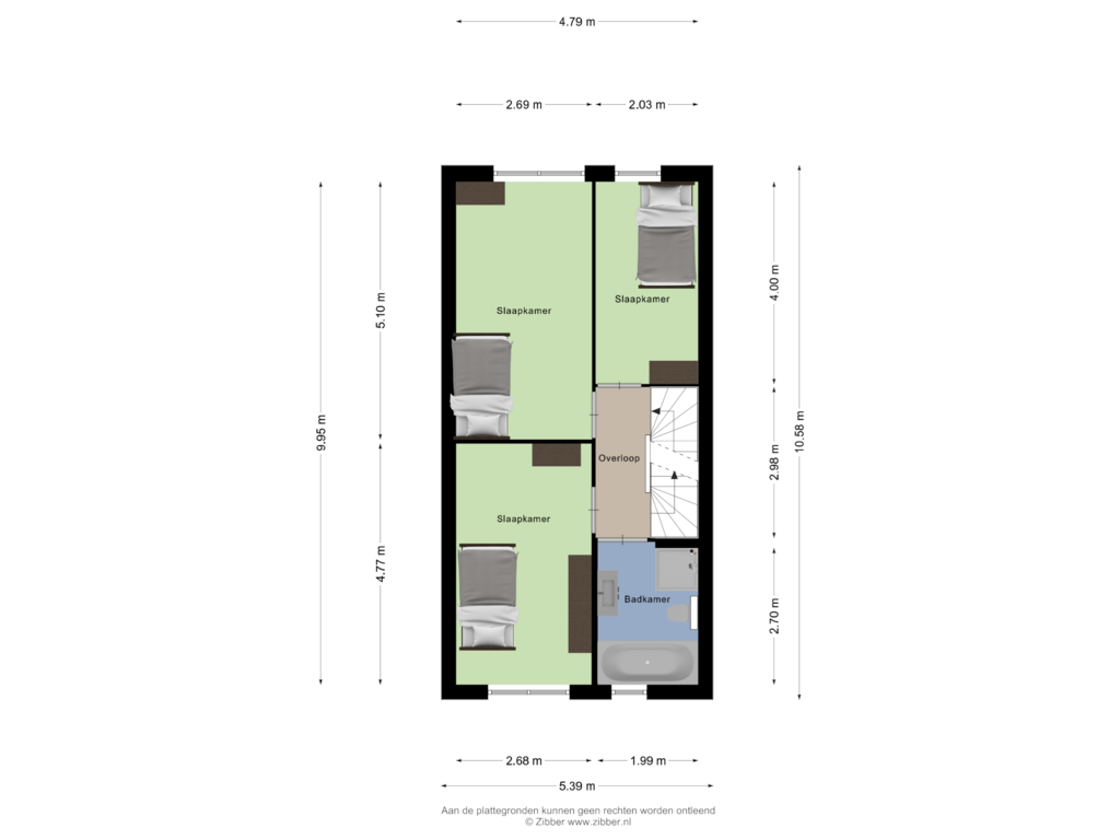 View floorplan of Eerste verdieping of Kerkwijk 18-A