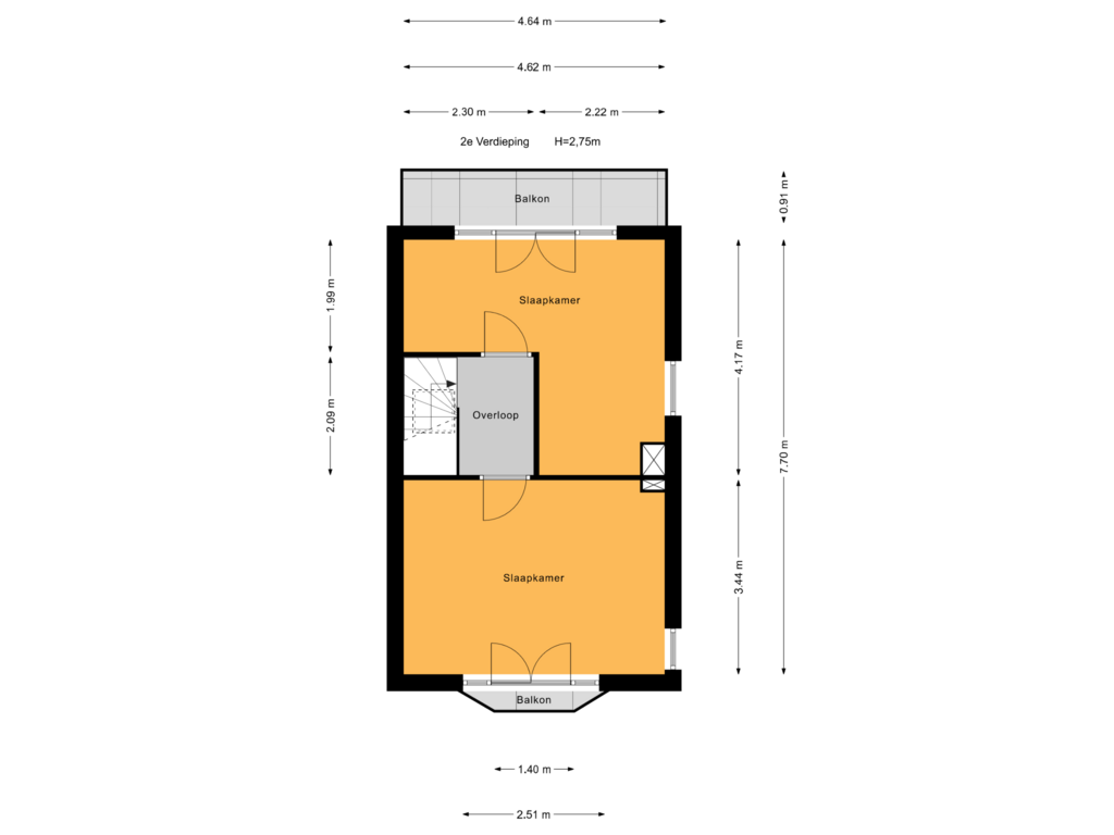 Bekijk plattegrond van 2e Verdieping van Parkietlaan 4