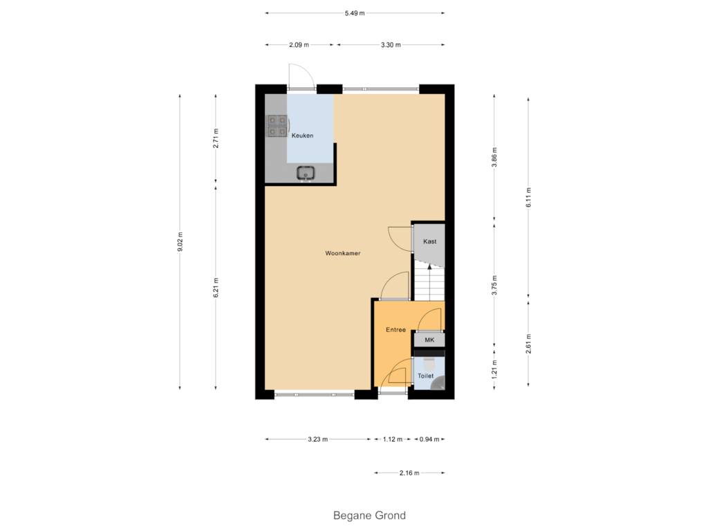 Bekijk plattegrond van Begane Grond van Salkplantsoen 14