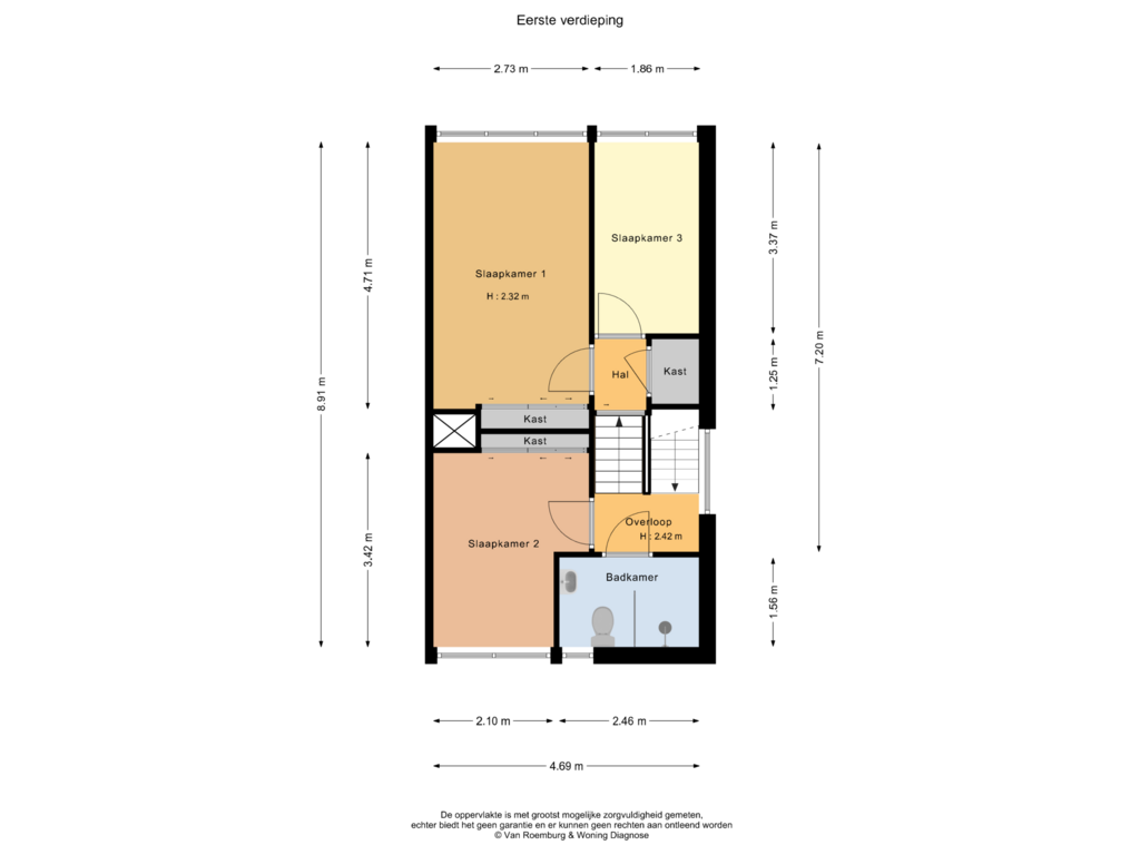 Bekijk plattegrond van Eerste verdieping van Joseph Lokinlaan 6