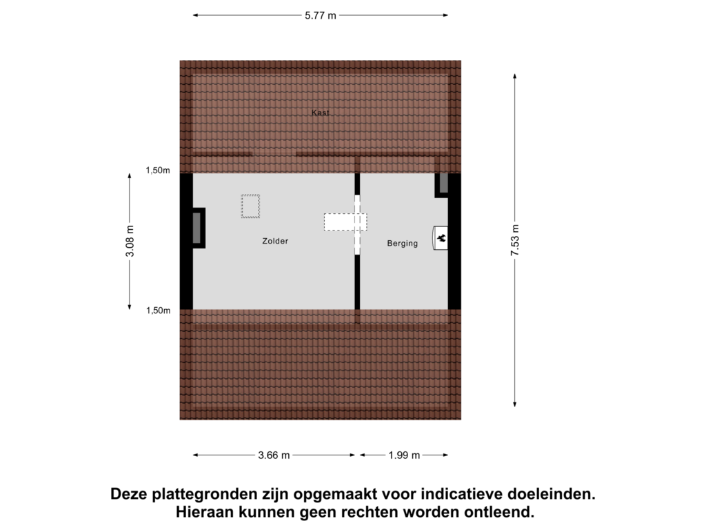 Bekijk plattegrond van Zolder van Hogeweg 4