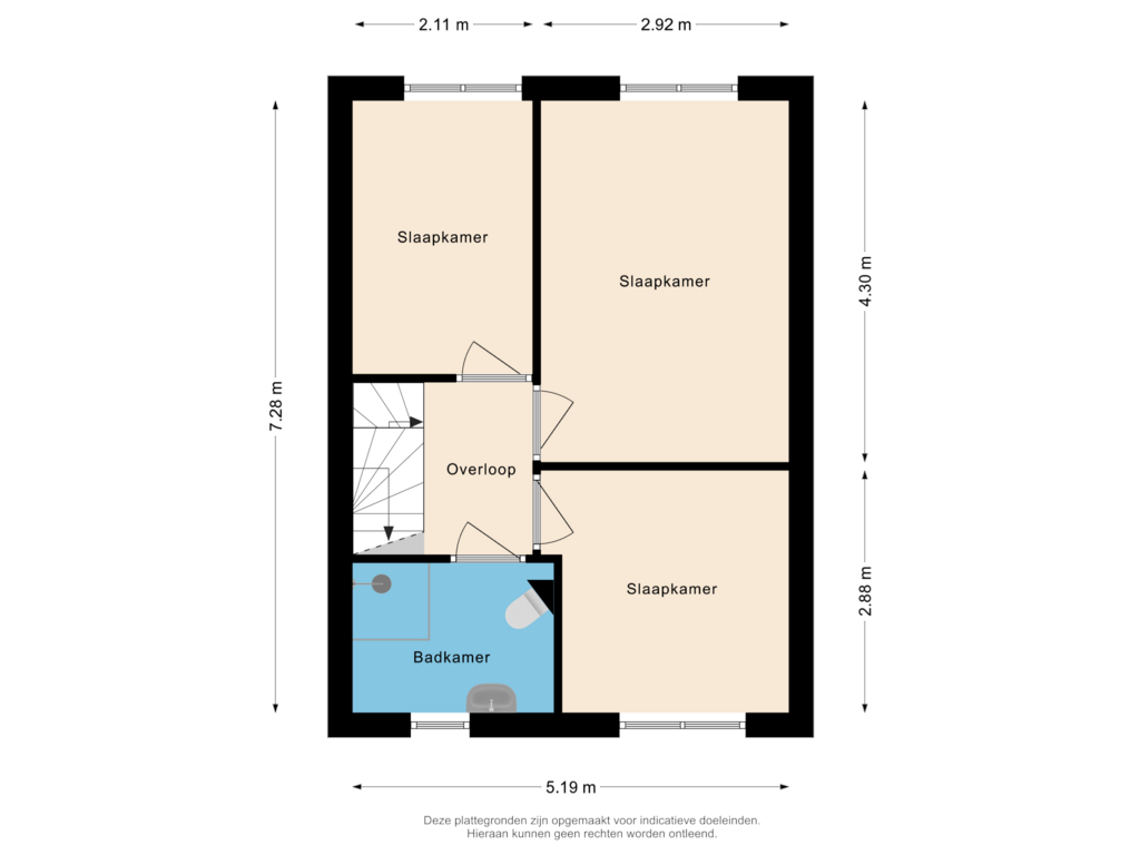 Bekijk plattegrond van Eerste verdieping van Jacob Catsstraat 23