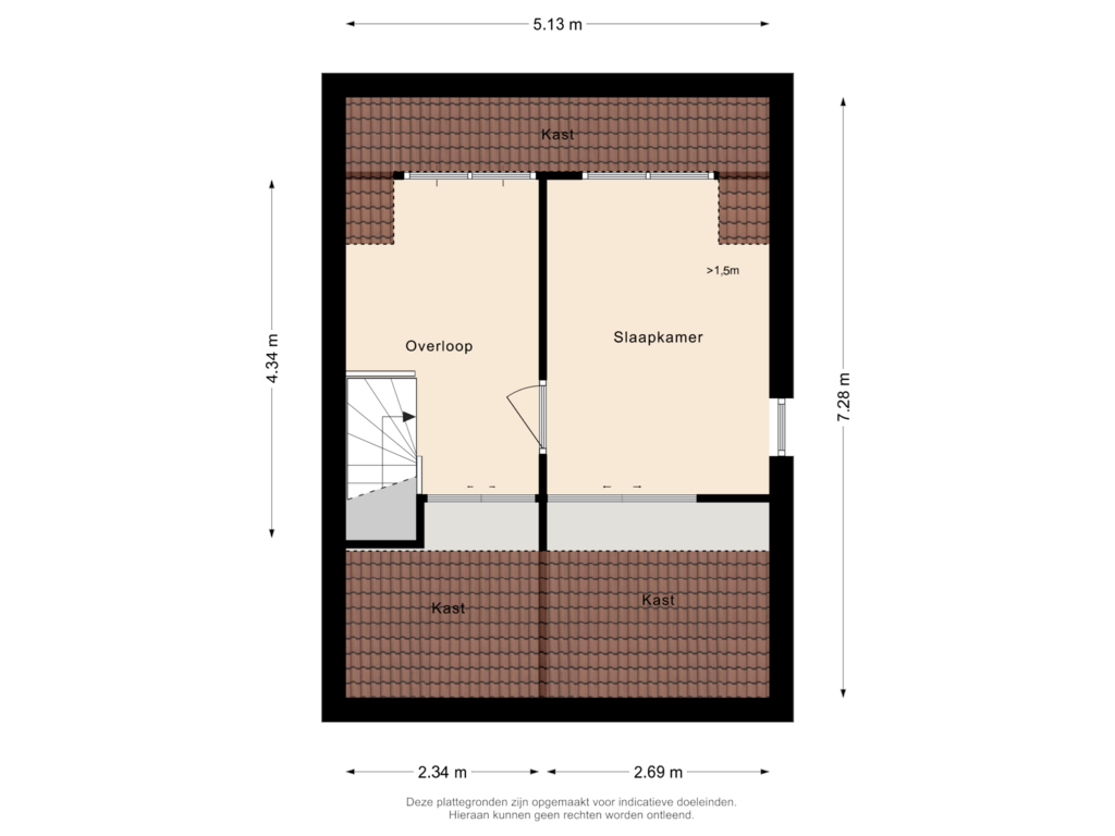 Bekijk plattegrond van Tweede verdieping van Jacob Catsstraat 23