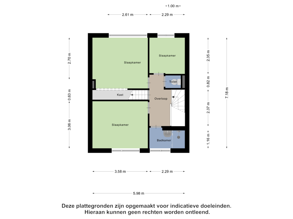 Bekijk plattegrond van Eerste Verdieping van Hombergstraat 4