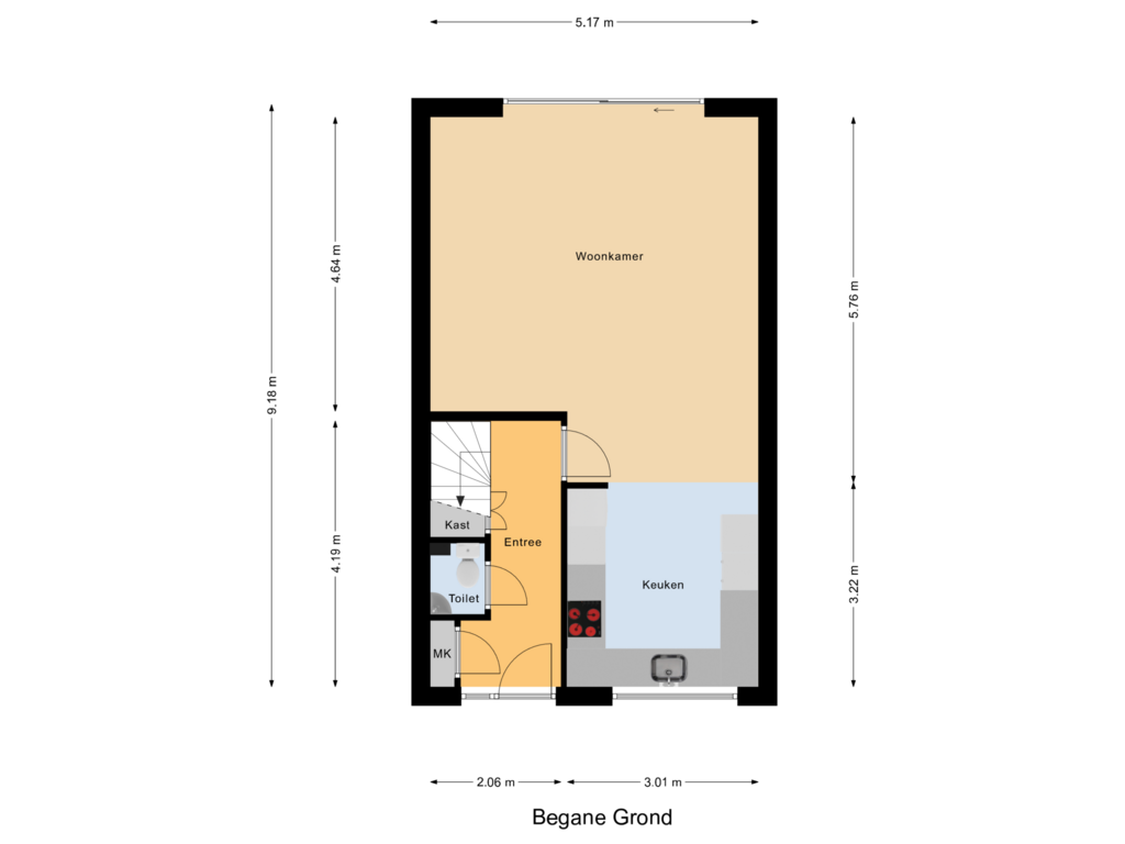 Bekijk plattegrond van Begane Grond van Charlie Nederpeltstraat 31