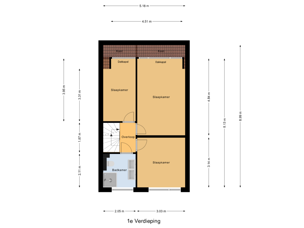 Bekijk plattegrond van 1e Verdieping van Charlie Nederpeltstraat 31