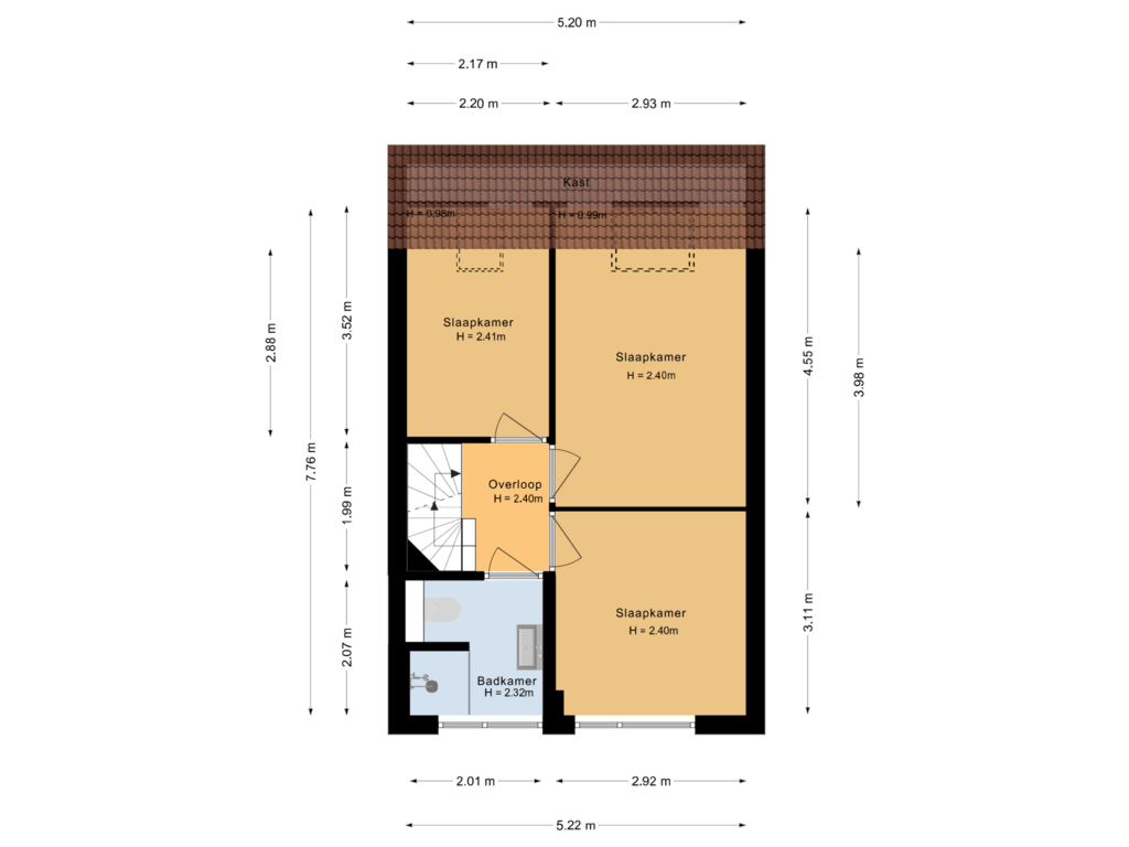 View floorplan of 1e verdieping of Zebraspoor 537