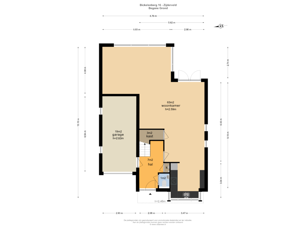 Bekijk plattegrond van BEGANE GROND van Bickelenberg 16