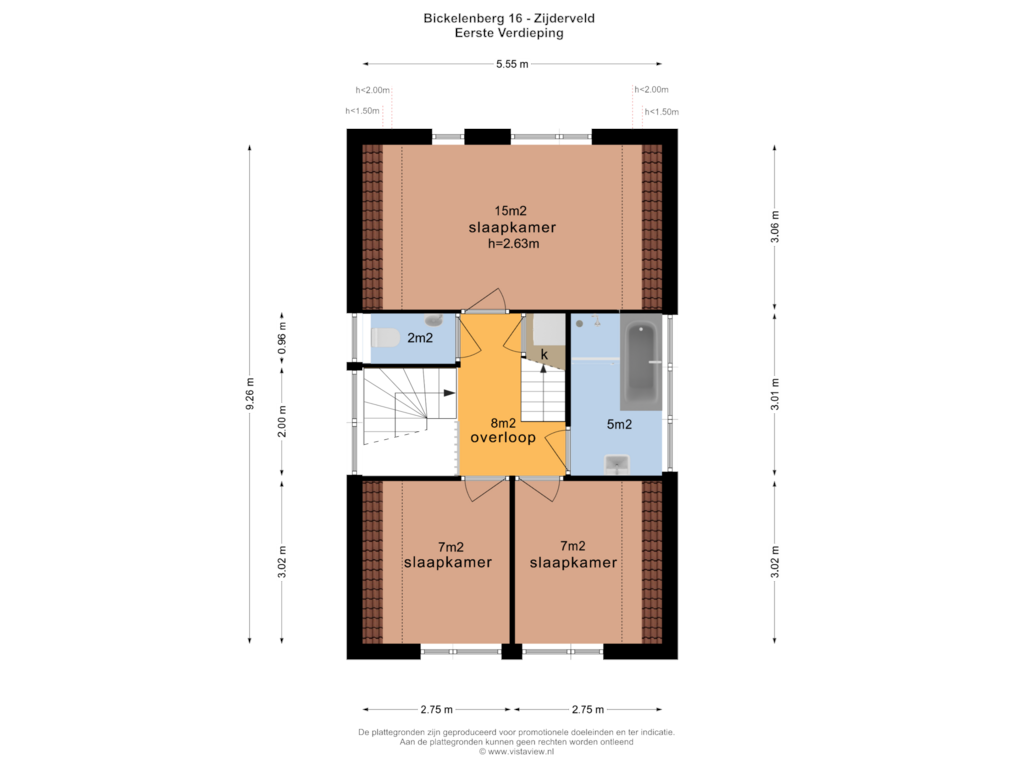 Bekijk plattegrond van EERSTE VERDIEPING van Bickelenberg 16