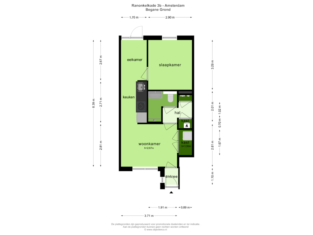 View floorplan of BEGANE GROND of Ranonkelkade 3-B