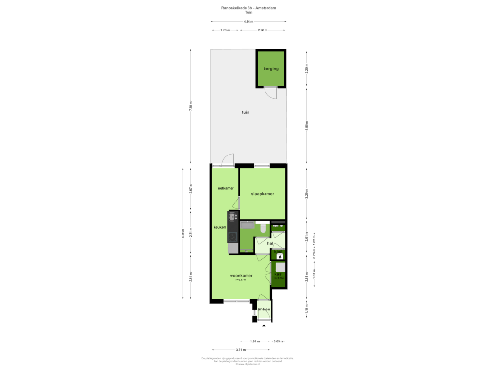 View floorplan of TUIN of Ranonkelkade 3-B