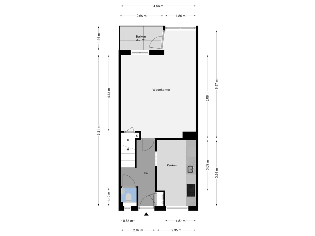 View floorplan of 2e Verdieping of Jan Nieuwenhuyzenstraat 46-A