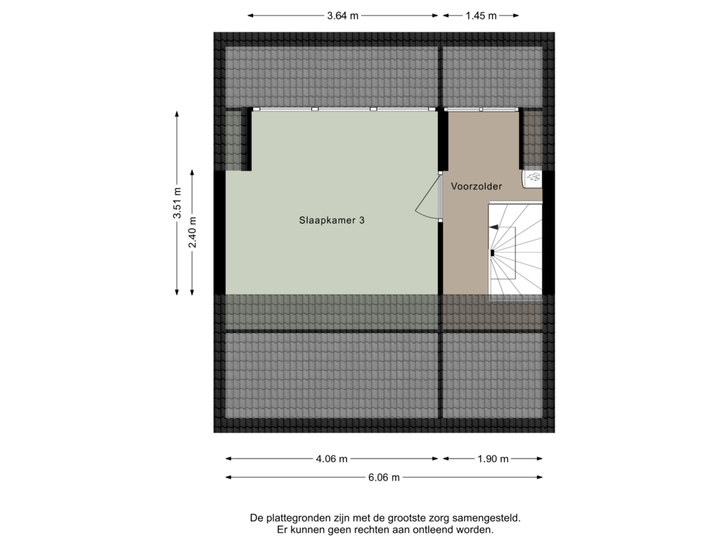 Bekijk plattegrond van Tweede verdieping van Borodinstraat 86