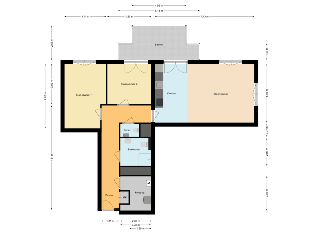 Bekijk plattegrond van Appartement van Stadhoudersplantsoen 244-F