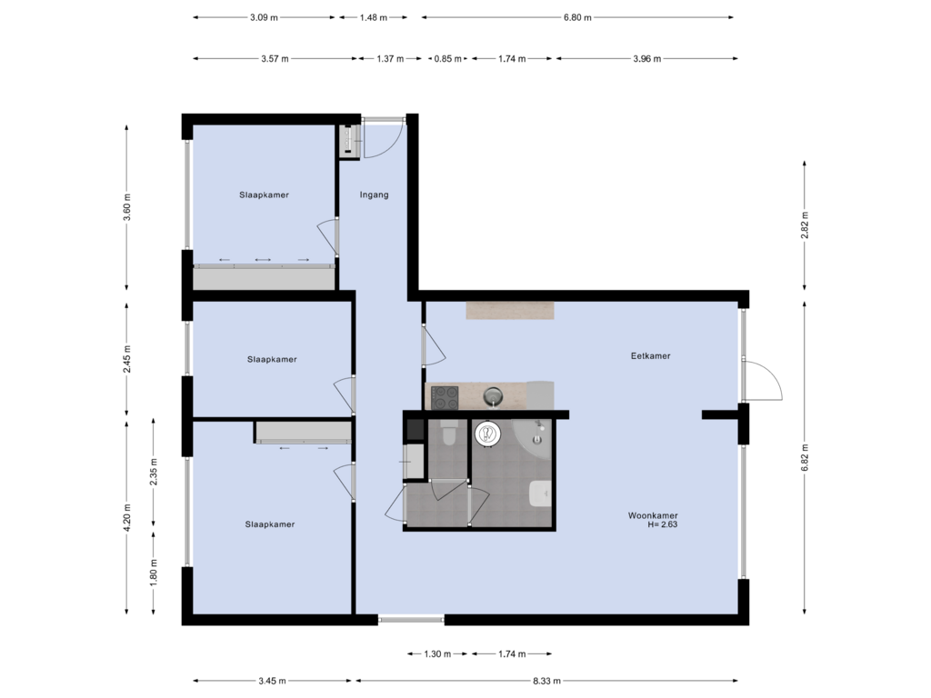 Bekijk plattegrond van Appartement van Parnassialaan 46