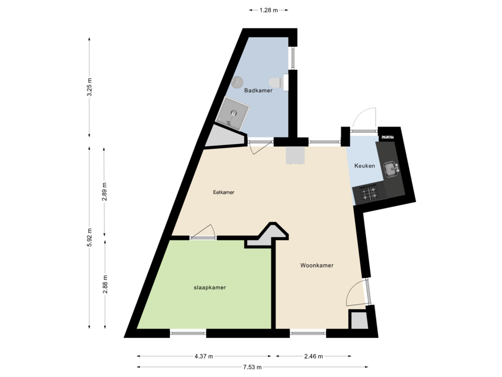 Bekijk plattegrond van Appartement van Ernst Casimirstraat 7