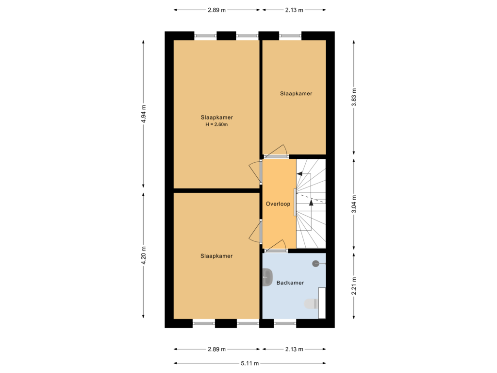 View floorplan of Eerste verdieping of Molenvang 6