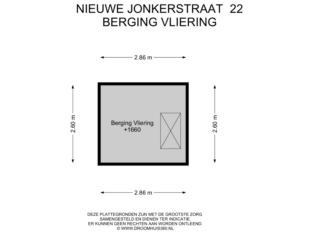 Bekijk plattegrond van Berging Vliering van Nieuwe Jonkerstraat 22