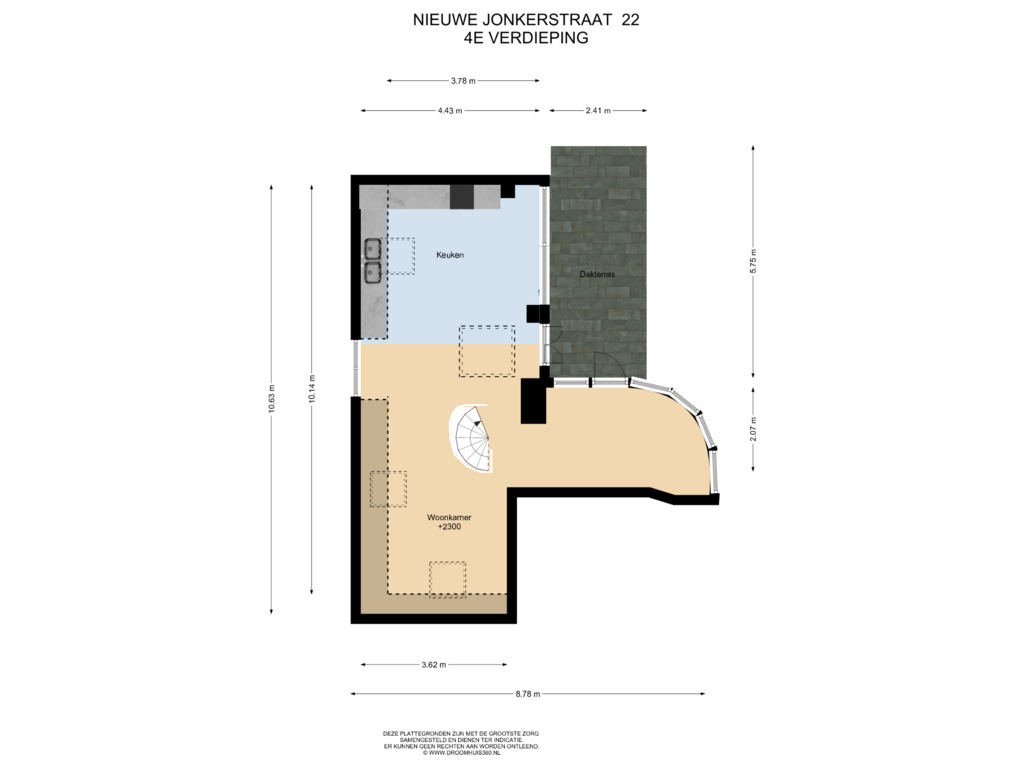 Bekijk plattegrond van 4E Verdieping van Nieuwe Jonkerstraat 22