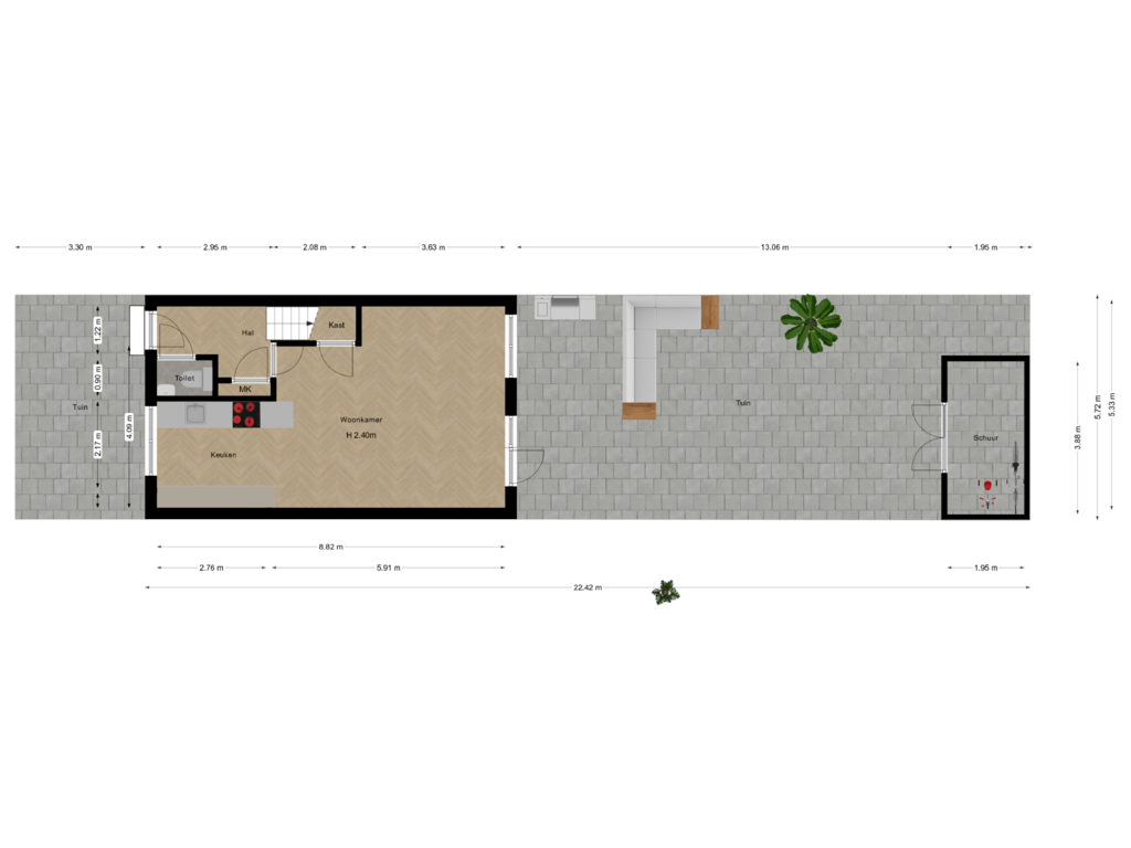 Bekijk plattegrond van Perceel van Anthuriumpad 2