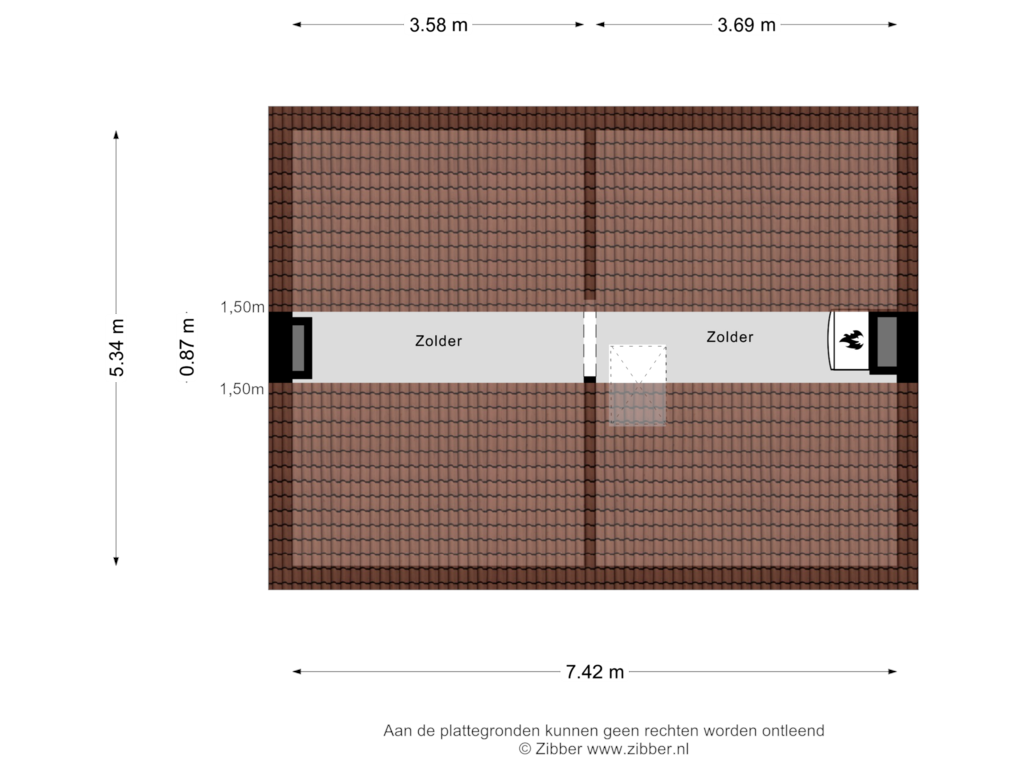 Bekijk plattegrond van Zolder van Kerkakkerstraat 56