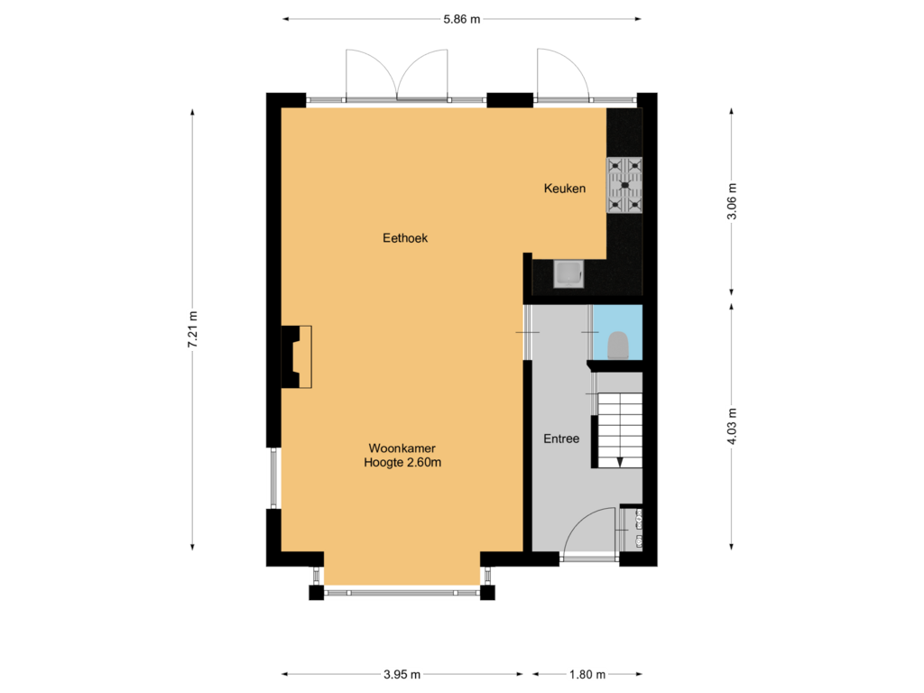 View floorplan of Begane grond of Koningin Julianalaan 11