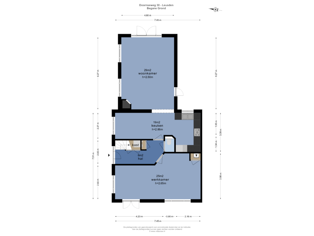 Bekijk plattegrond van BEGANE GROND van Doornseweg 30