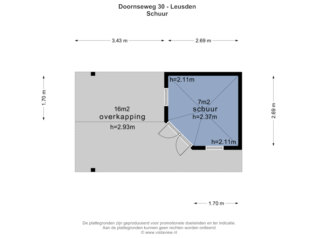 Bekijk plattegrond van SCHUUR van Doornseweg 30