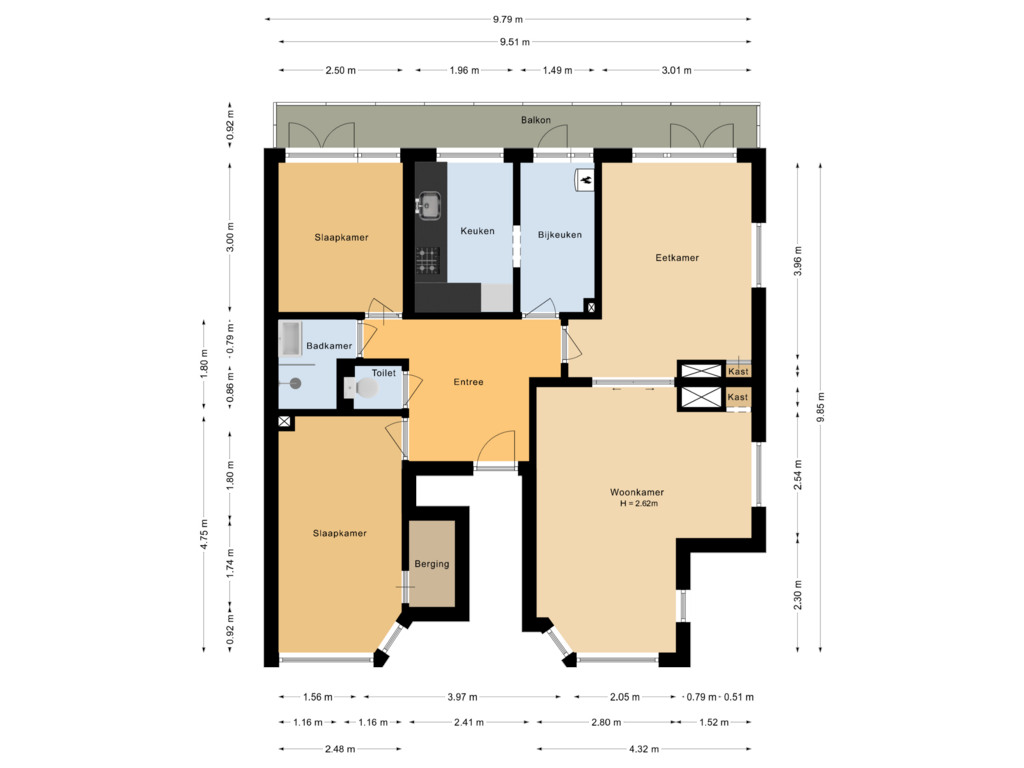 Bekijk plattegrond van Appartament van Haydnlaan 1-A