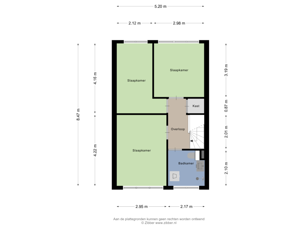 View floorplan of Eerste verdieping of Silvoldestraat 100