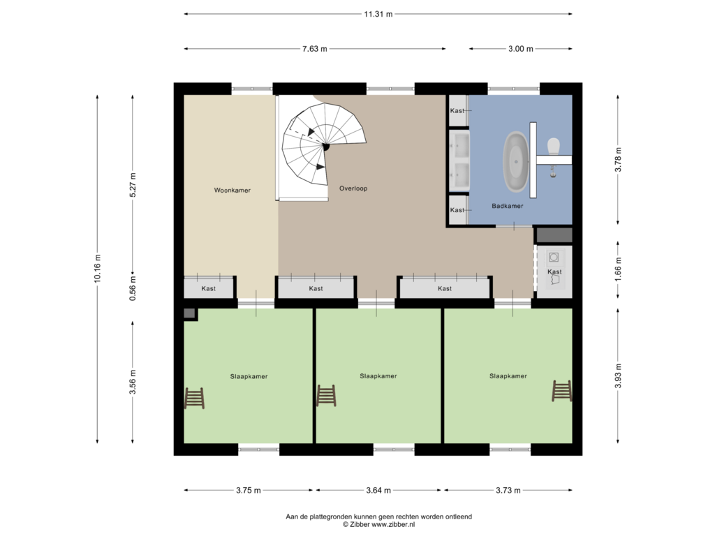 View floorplan of Eerste Verdieping of Zocherlaan 48