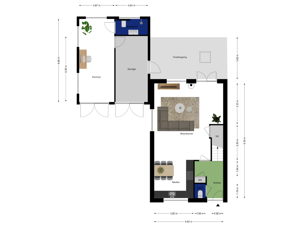 Bekijk plattegrond van Begane Grond van Tonnenbergerhout 1