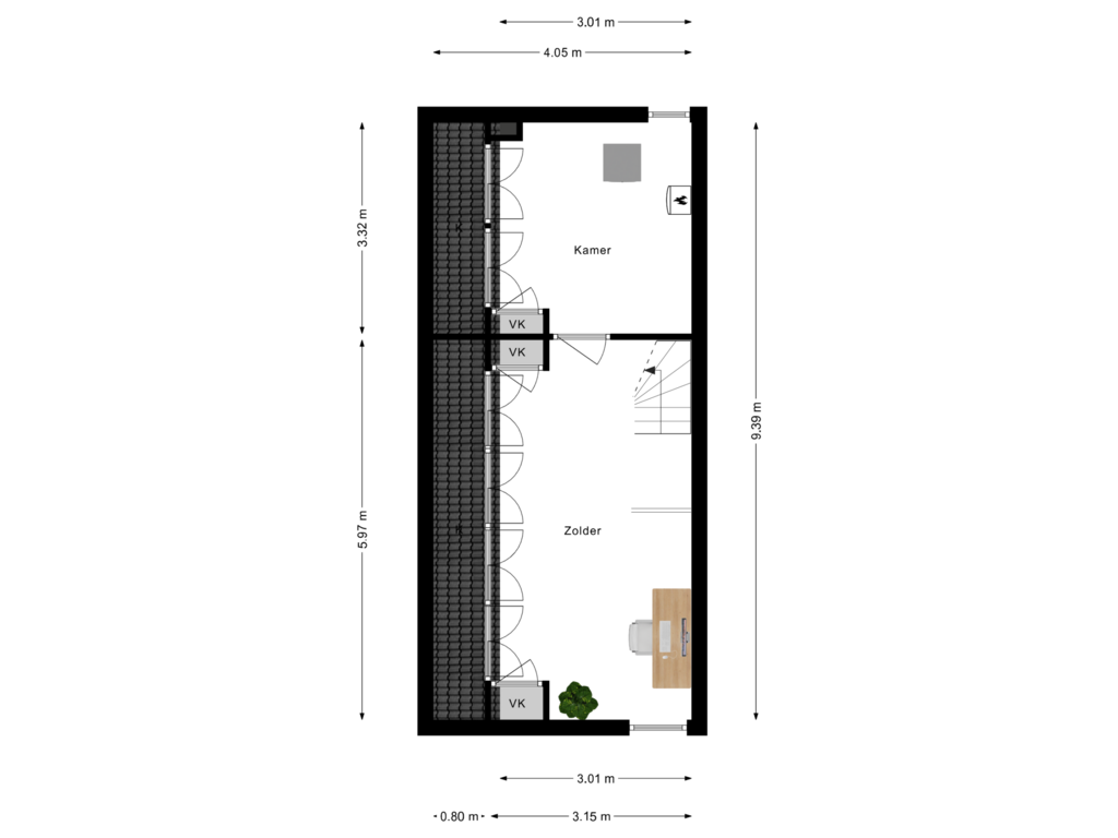 Bekijk plattegrond van 2e Verdieping van Tonnenbergerhout 1