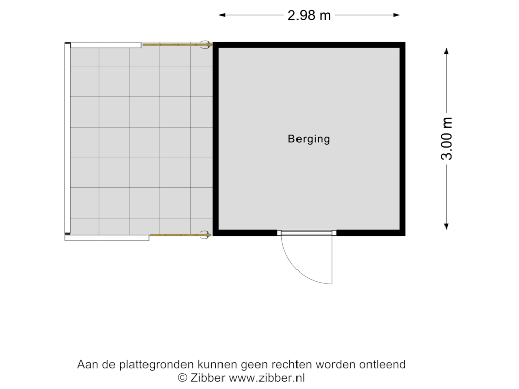 View floorplan of Berging of de Presstraat 29