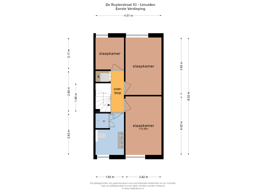 Bekijk plattegrond van EERSTE VERDIEPING van De Ruyterstraat 53