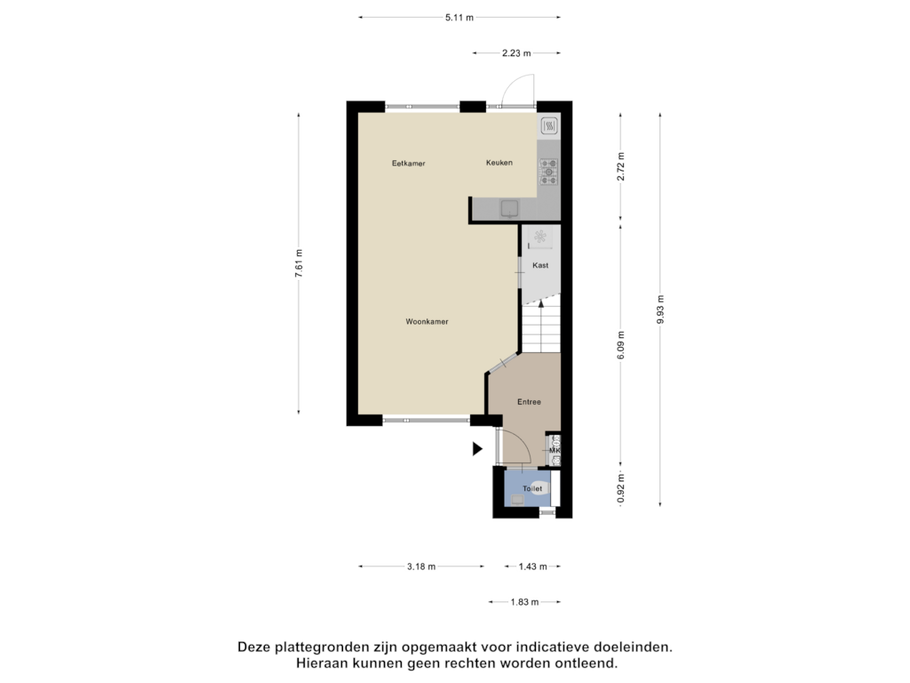 Bekijk plattegrond van Begane Grond van Ganzewei 15