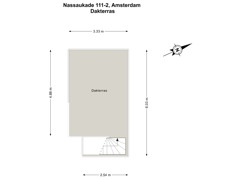 Bekijk plattegrond van Dakterras van Nassaukade 111-2