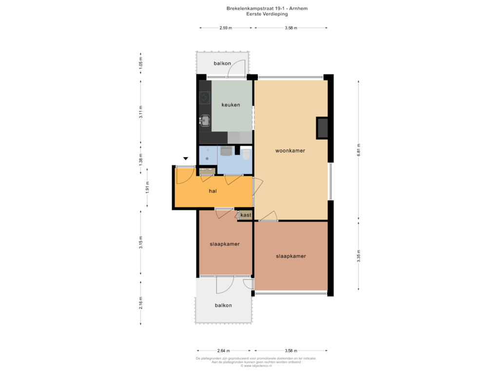 Bekijk plattegrond van EERSTE VERDIEPING van Brekelenkampstraat 19-1