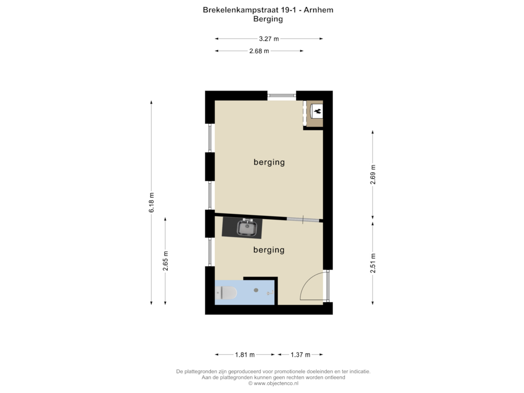 Bekijk plattegrond van BERGING van Brekelenkampstraat 19-1