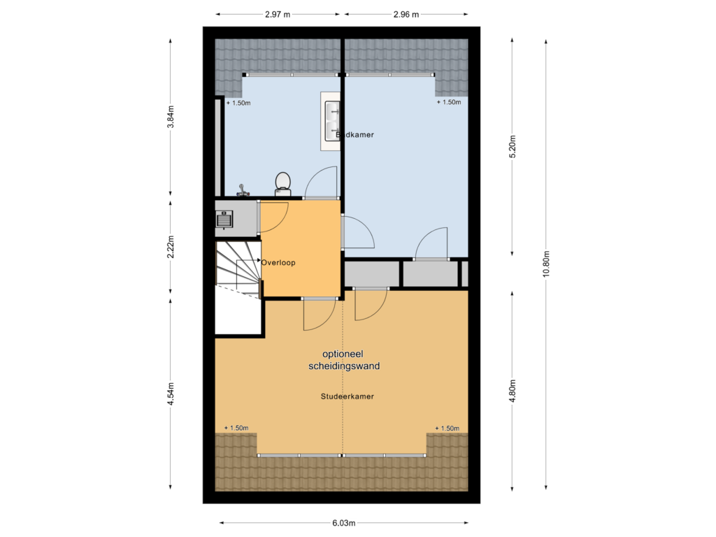 View floorplan of 2e Verdieping of Mechelsestraat 18