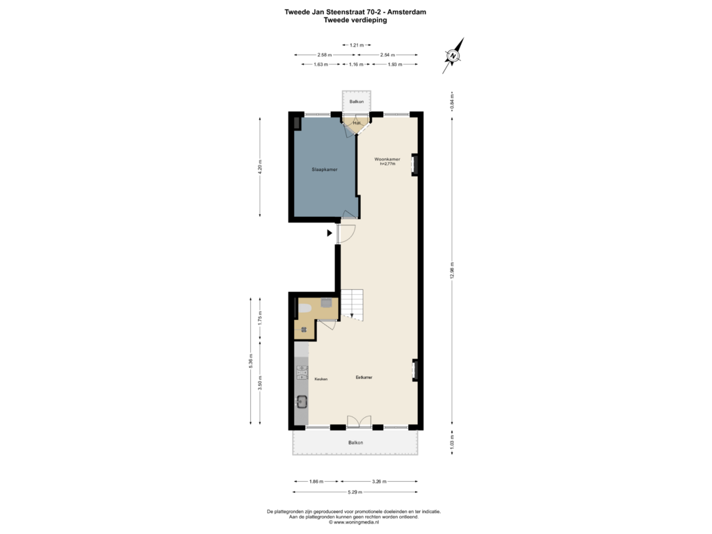 Bekijk plattegrond van 2e_verd van Tweede Jan Steenstraat 70-2