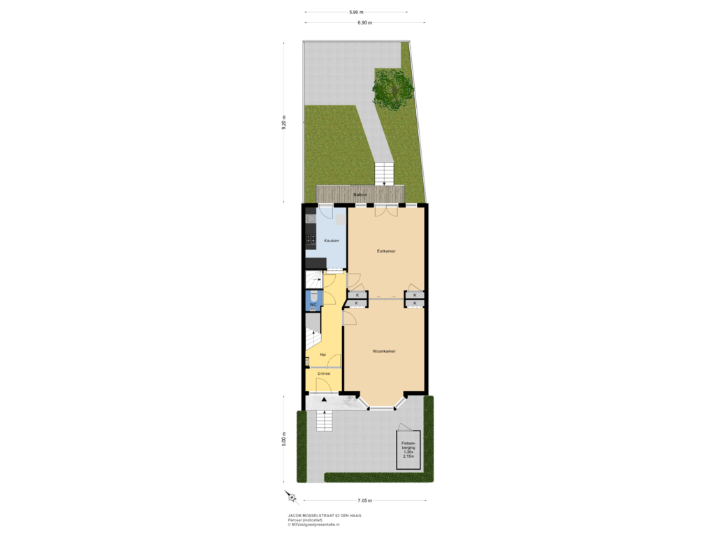 View floorplan of Perceel of Jacob Mosselstraat 62