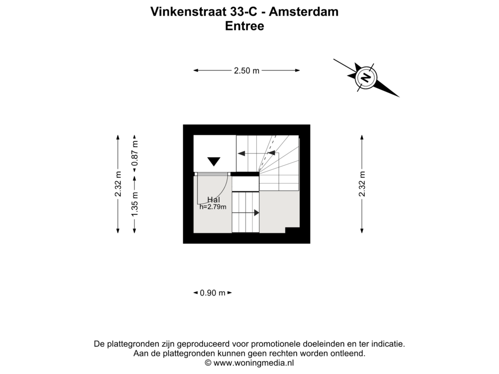 View floorplan of Entree of Vinkenstraat 33-C