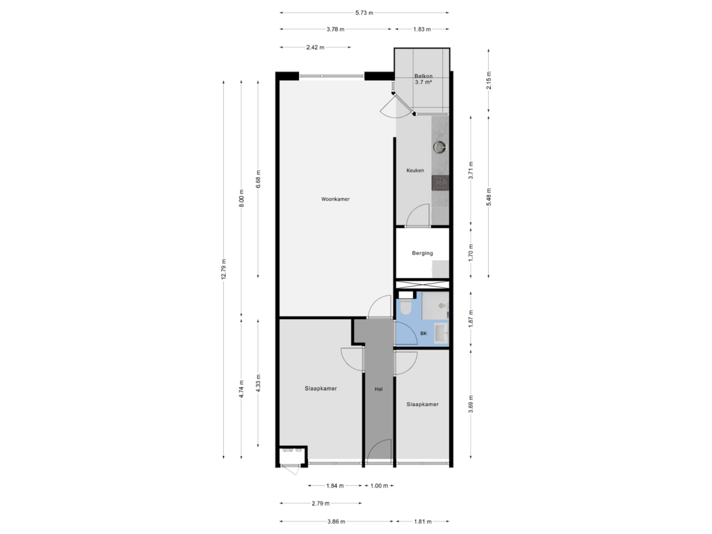 Bekijk plattegrond van 1e Verdieping van Vekenoord 55